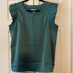 Maurices Teal Ruffle Shoulder Sleeveless